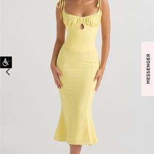 House of CB SOREN BUTTERCUP CUTOUT MIDI DRES